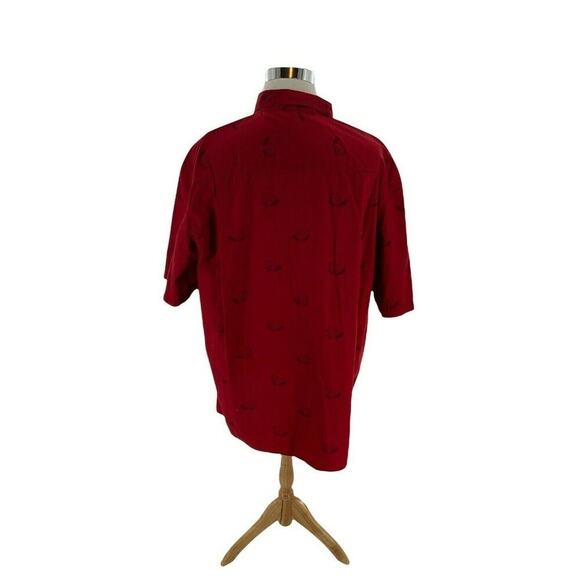 Duluth Trading Co Shirt Men 2XL Beaver Print Short Sleeve Chest Pocket Button Up - Picture 3 of 8